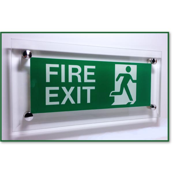 Glass Fire Exit - Standard Wall Mounted without arrow
