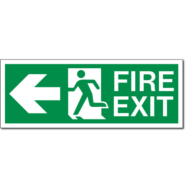 Fire Exit with Arrow - Rigid Plastic