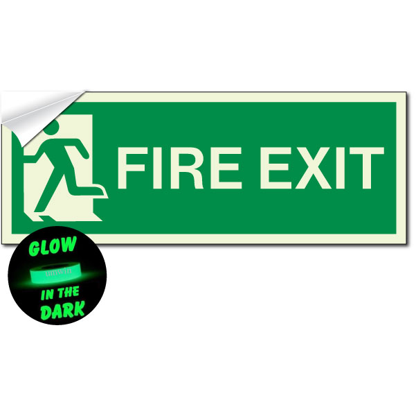 Fire Exit - Self Adhesive - Photoluminescent