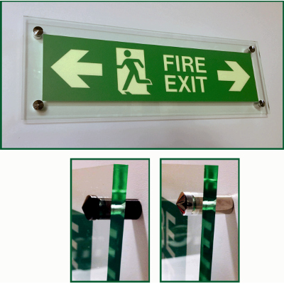 Fire Exit - Standard wall mounted with double ended arrow