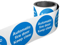 Self Adhesive Roll of Labels - Automatic Fire Door Keep Clear