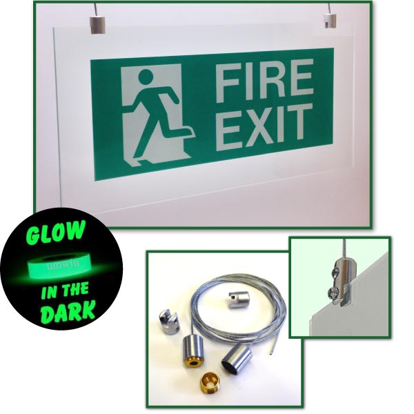 Fire Exit - Standard Hanging without arrow/Photoluminescent