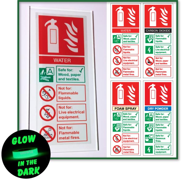 Fire Extinguisher acrylic Sign/Photoluminescent
