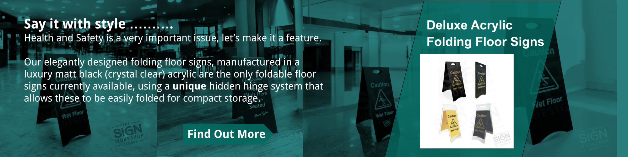 Deluxe Acrylic Folding Floor Signs