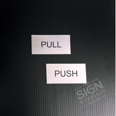 Pull & Push signs, polished stainless steel