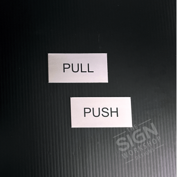 Pull & Push signs, polished stainless steel