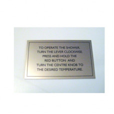 Hotel bathroom sign - To operate the shower