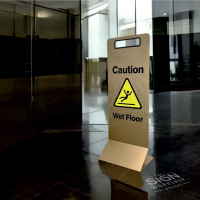 Brushed Brass Effect Contemporary Floor Sign
