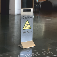 Brushed Stainless Steel Contemporary Floor Sign
