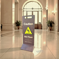 Mahogany Effect Floor Sign