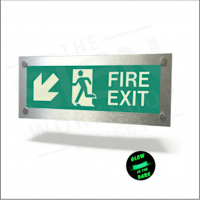 Brushed Silver Wall Mounted Fire Exit Sign