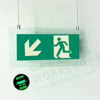 Polished Acrylic Hanging Fire Exit