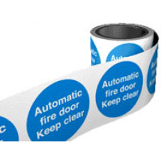 Self Adhesive Roll of Labels - Automatic Fire Door Keep Clear