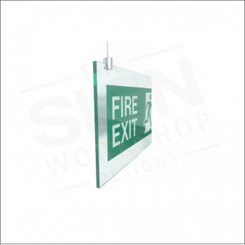 Polished Acrylic Hanging Fire Exit Sign