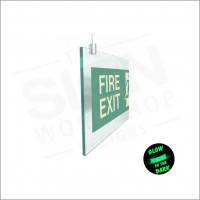 Polished Acrylic Hanging Fire Exit Sign